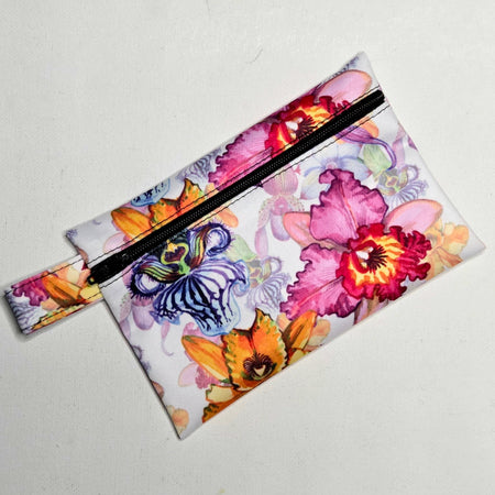 Mini Wet Bag, Pretty Orchid fabric, 15cms x 10cms