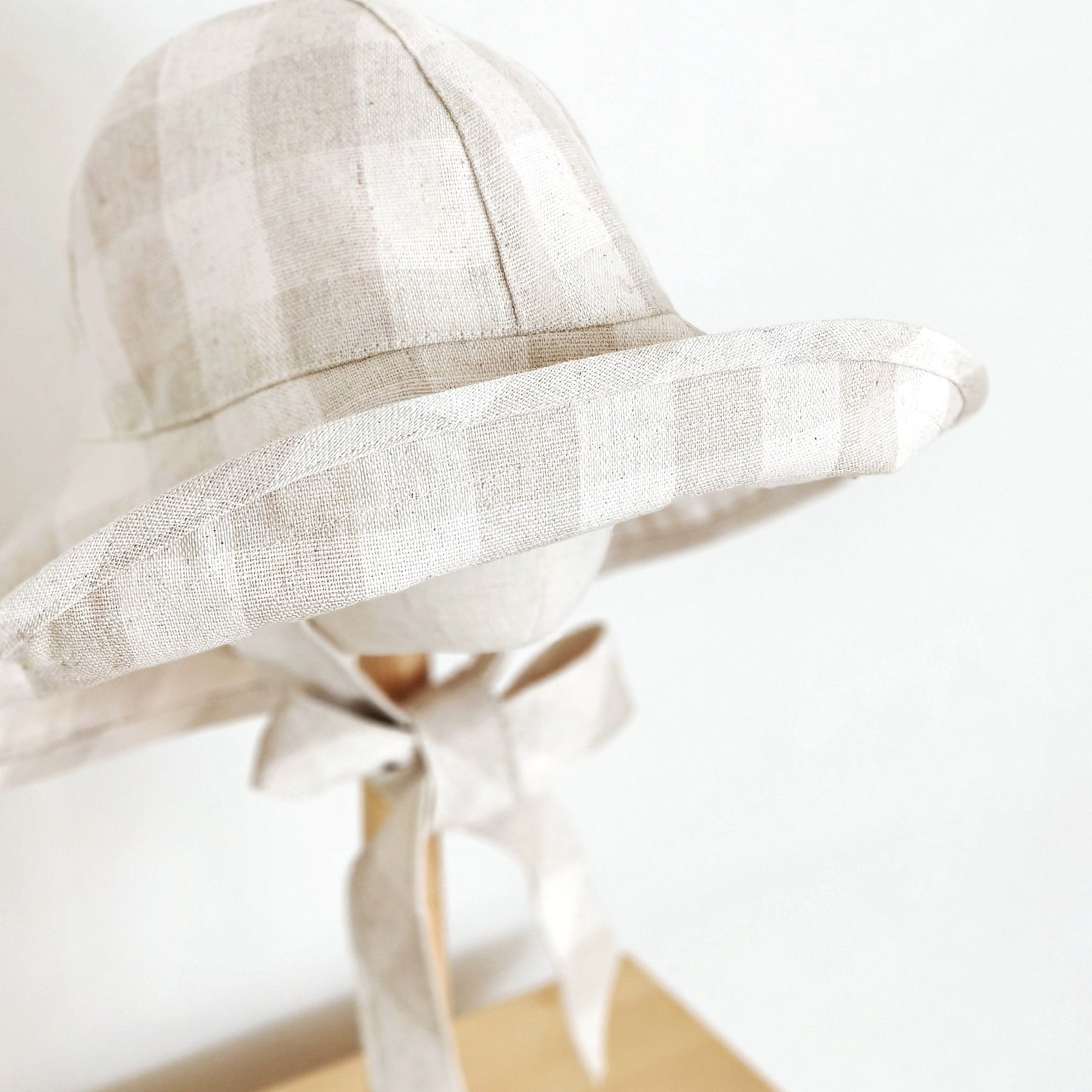 Kids Wide Brim Cotton Summer Sun Hat, Kids Beige Summer Hat