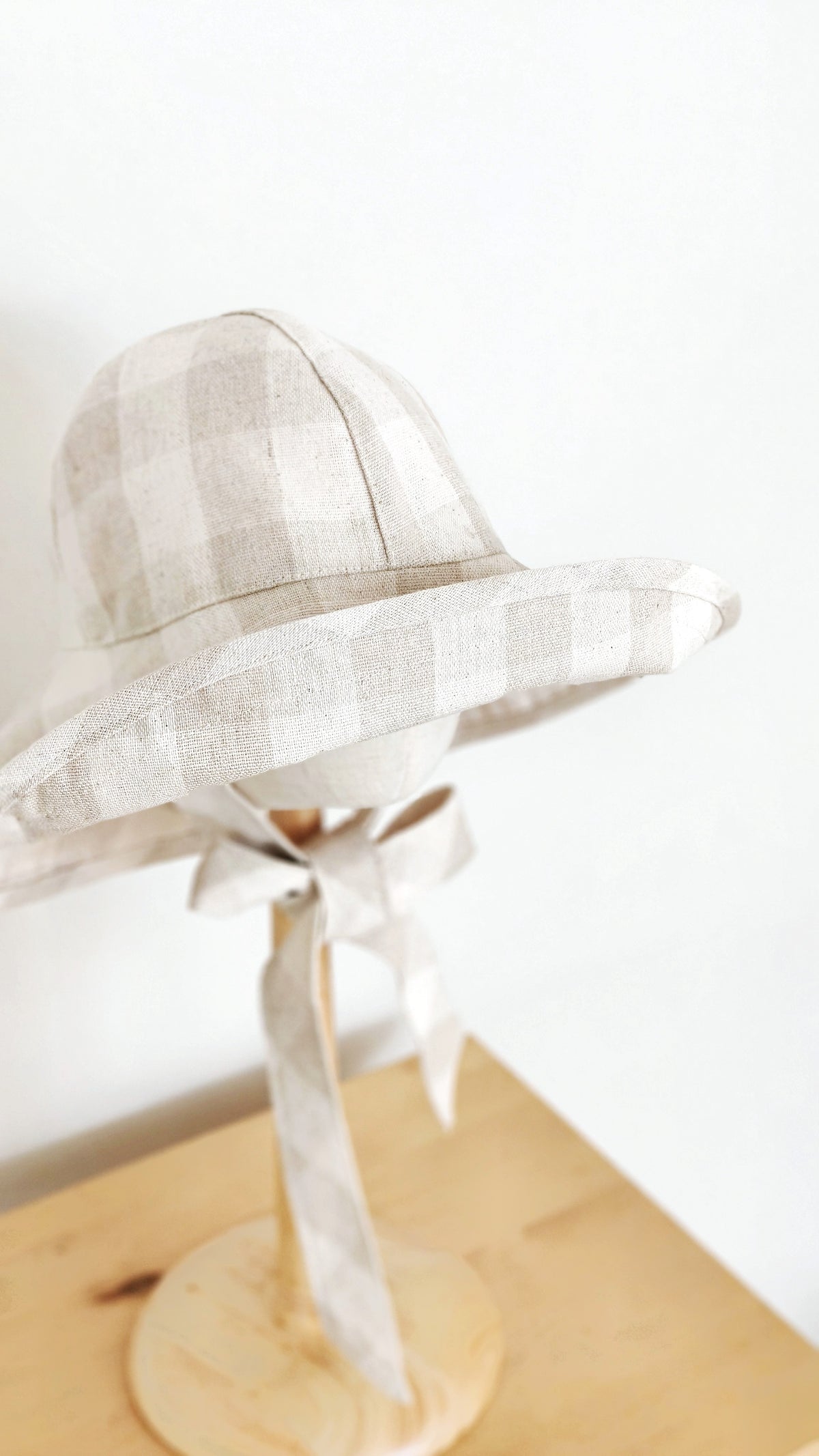 Kids Wide Brim Cotton Summer Sun Hat, Kids Beige Summer Hat