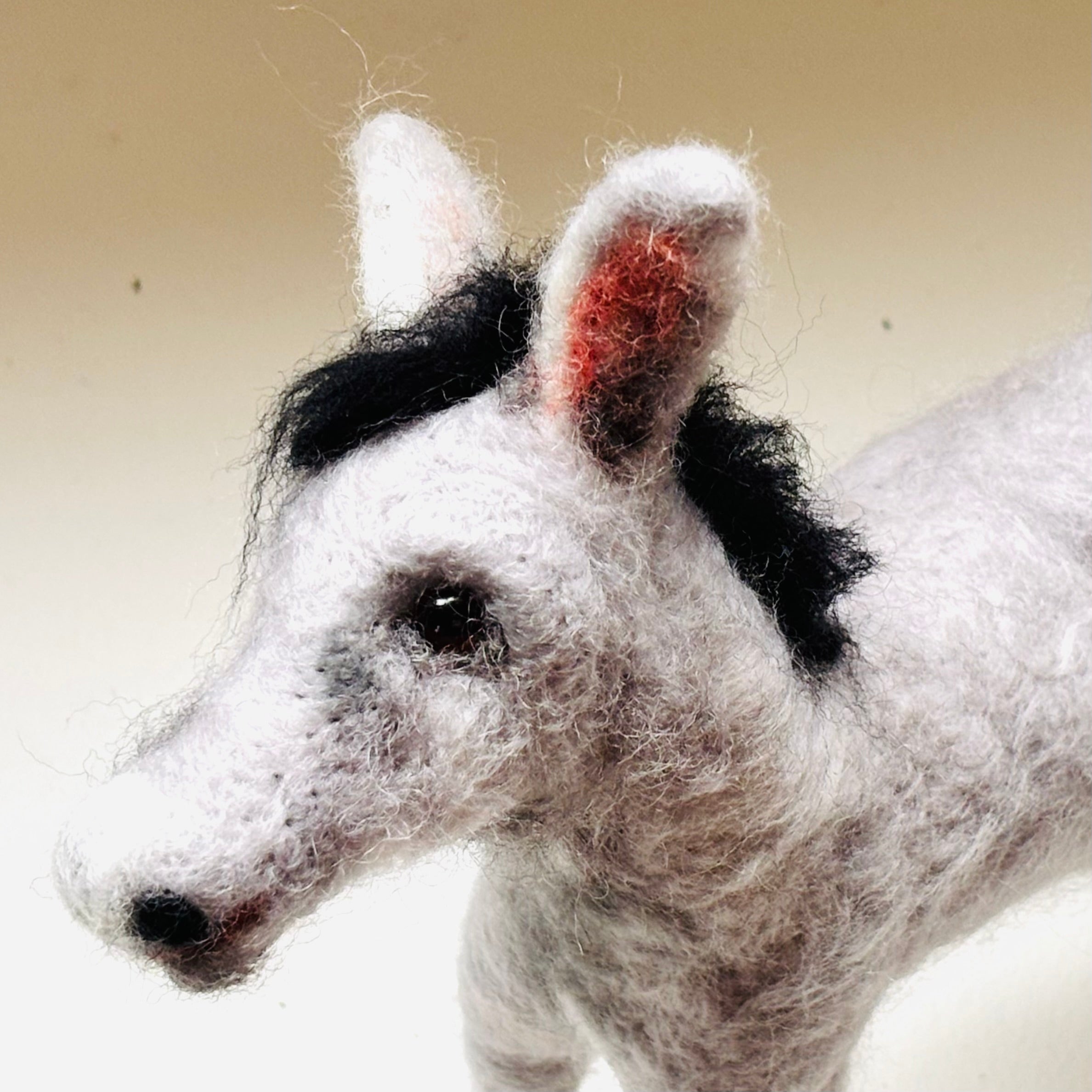Needle Felt Donkey Animal Art Doll posable Unique