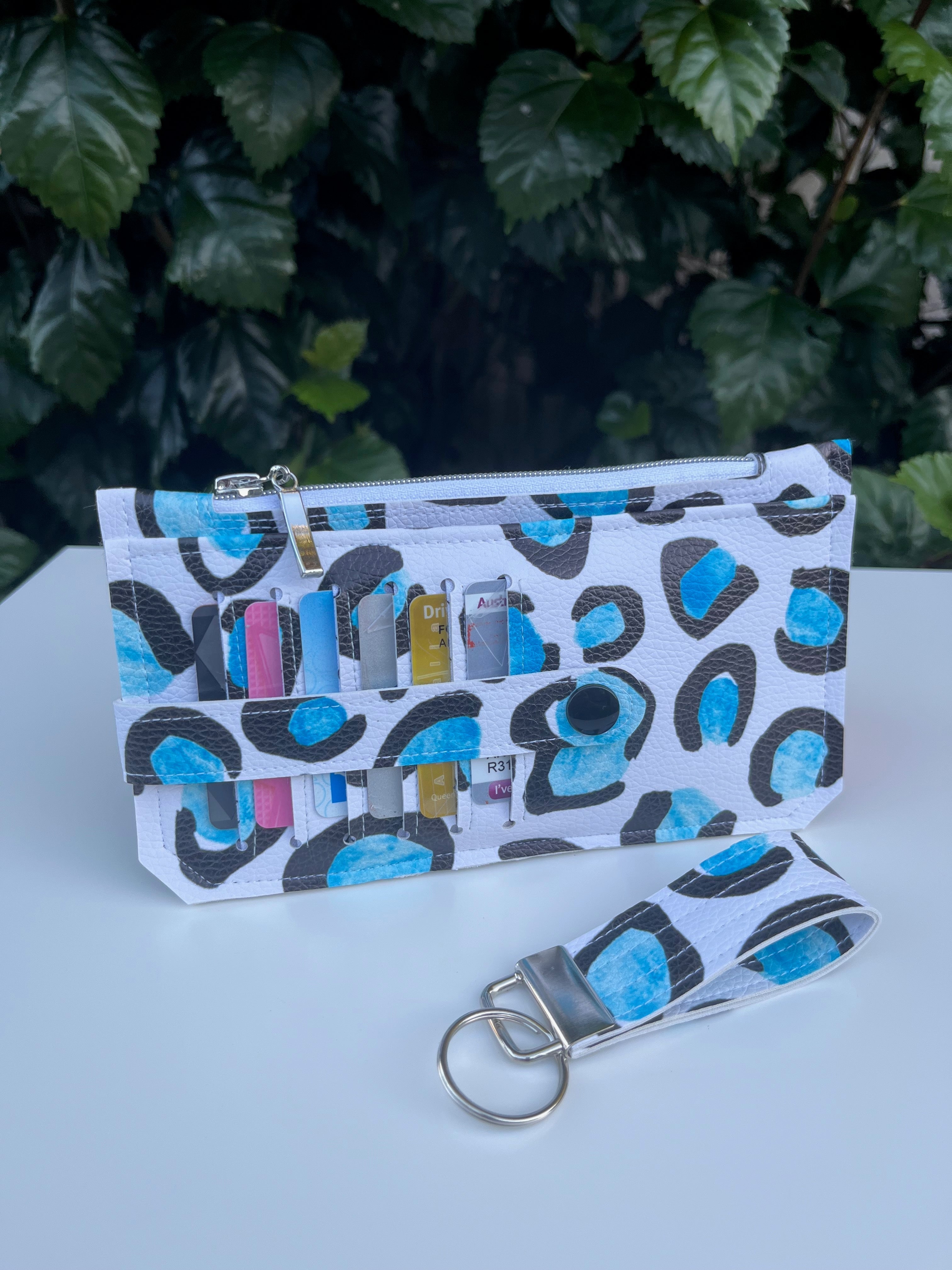 Purse Pal Wallet & Key Fob - Ice Leopard (Cloth Cuts)  | Ready to ship | FREE Postage