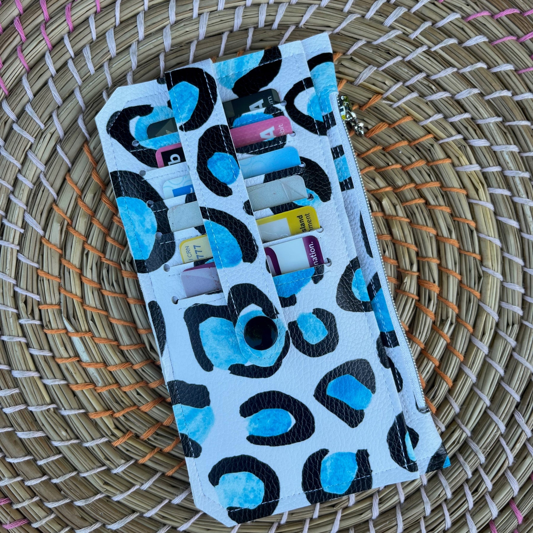 Purse Pal Wallet & Key Fob - Ice Leopard (Cloth Cuts)  | Ready to ship | FREE Postage
