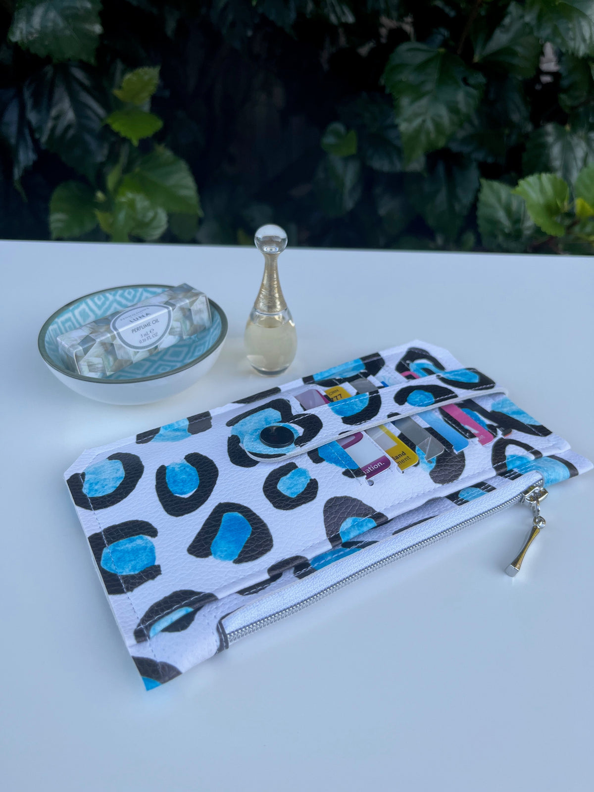 Purse Pal Wallet & Key Fob - Ice Leopard (Cloth Cuts)  | Ready to ship | FREE Postage