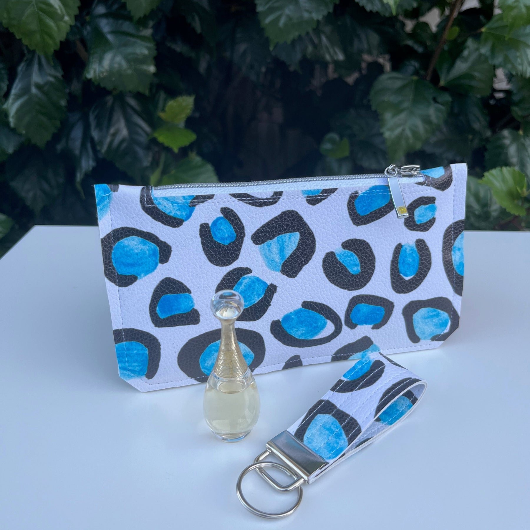 Purse Pal Wallet & Key Fob - Ice Leopard (Cloth Cuts)  | Ready to ship | FREE Postage