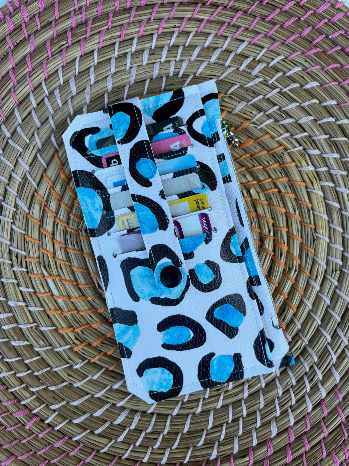 Purse Pal Wallet & Key Fob - Ice Leopard (Cloth Cuts)  | Ready to ship | FREE Postage