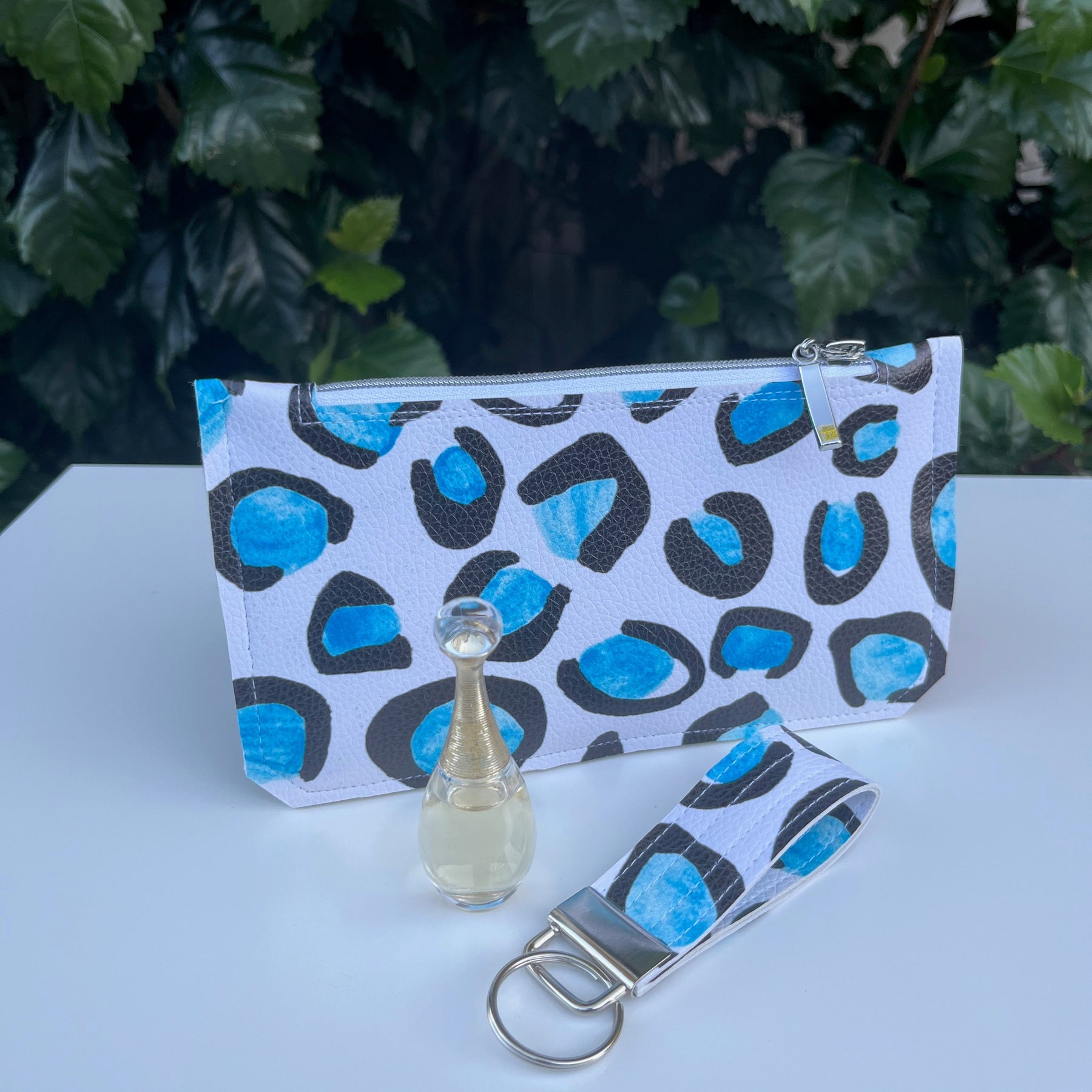 Purse Pal Wallet & Key Fob - Ice Leopard (Cloth Cuts)  | Ready to ship | FREE Postage
