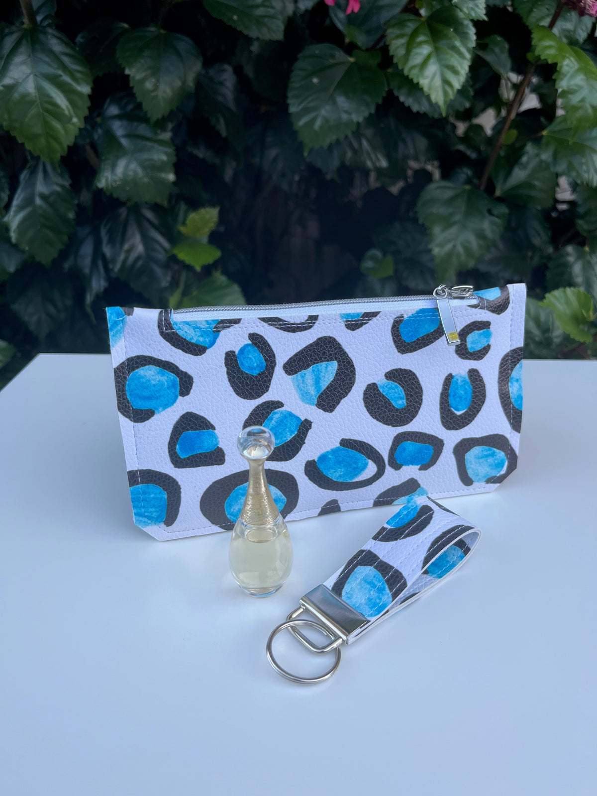 Purse Pal Wallet & Key Fob - Ice Leopard (Cloth Cuts)  | Ready to ship | FREE Postage