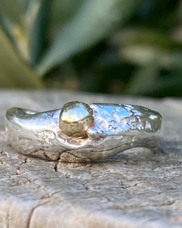 Sterling Silver Brass Seed Ring | Size N | One of a Kind