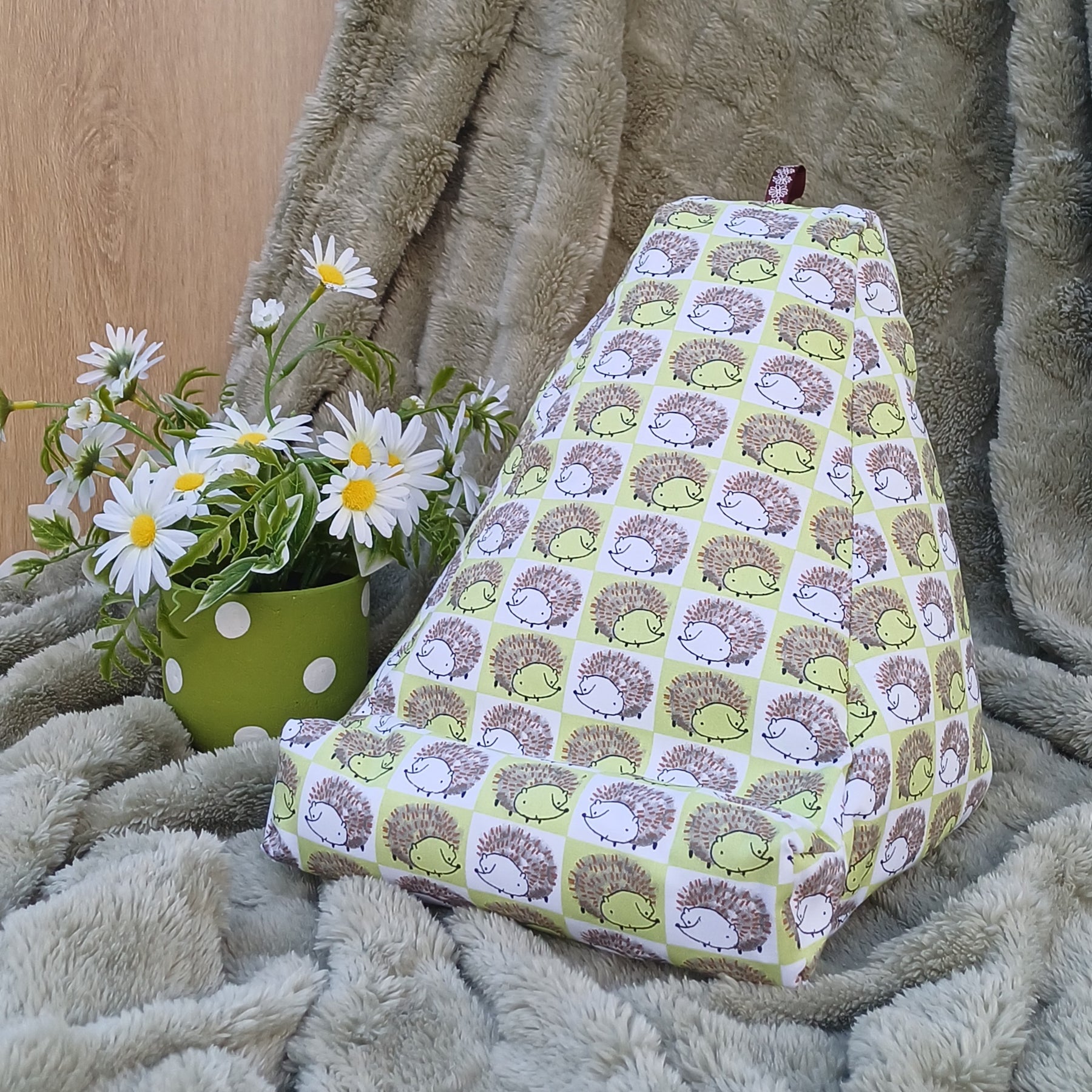 Hedgehog Design Pillow to suit Book and Tablet