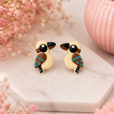 Handmade Kookaburra Stud Earrings