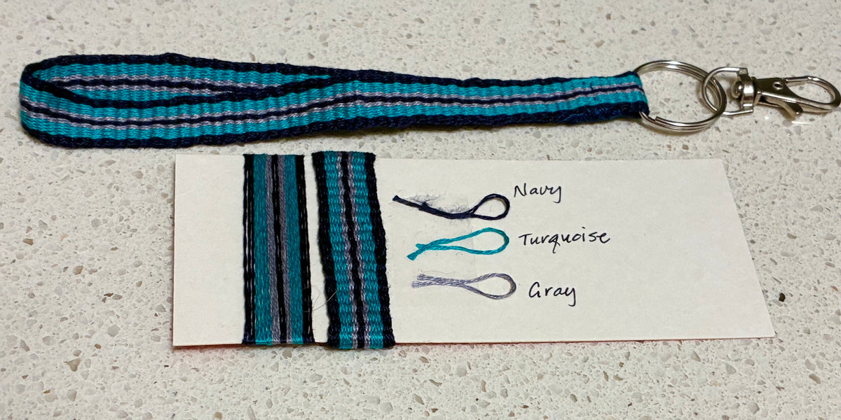 Looping Style - Turquoise Handwoven Wristlet Key Fob