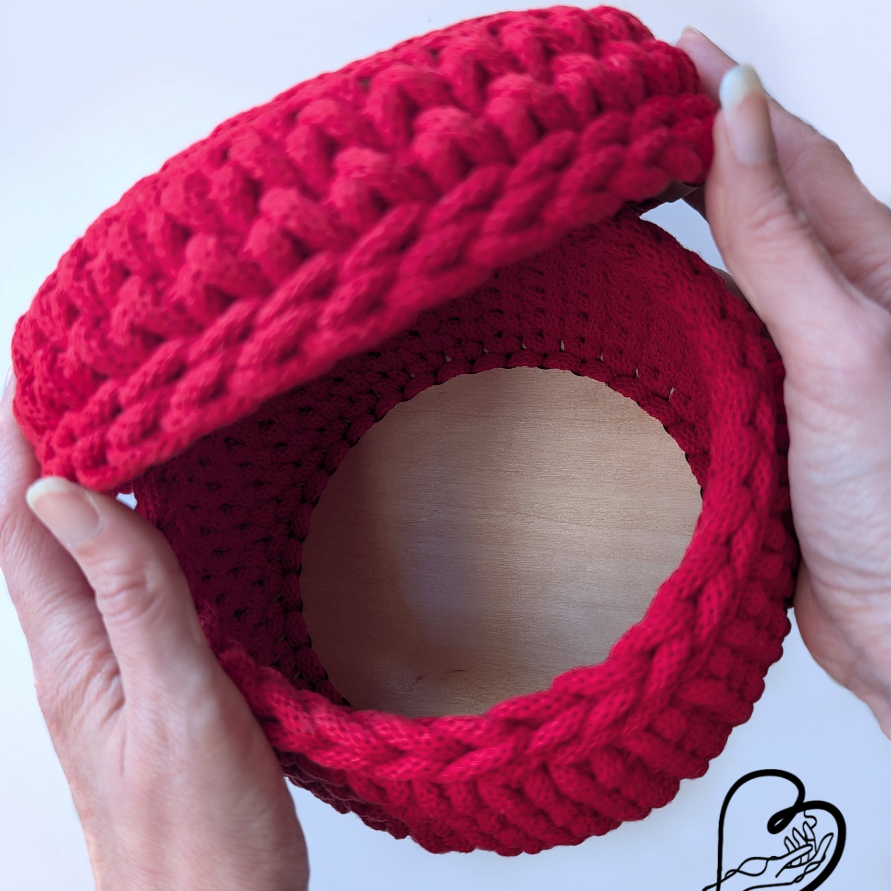 Christmas Crochet Basket with UV-Printed Lid