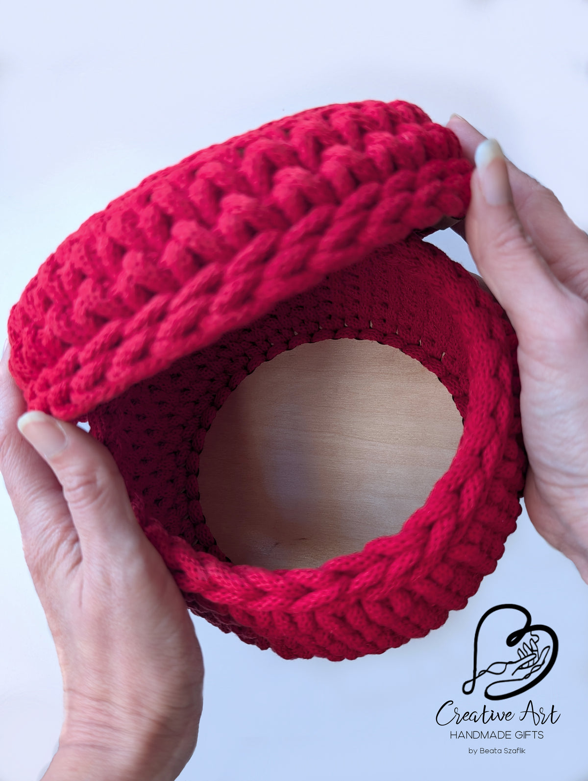 Christmas Crochet Basket with UV-Printed Lid