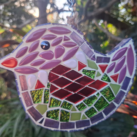 Cutie Purple Mosaic Bird