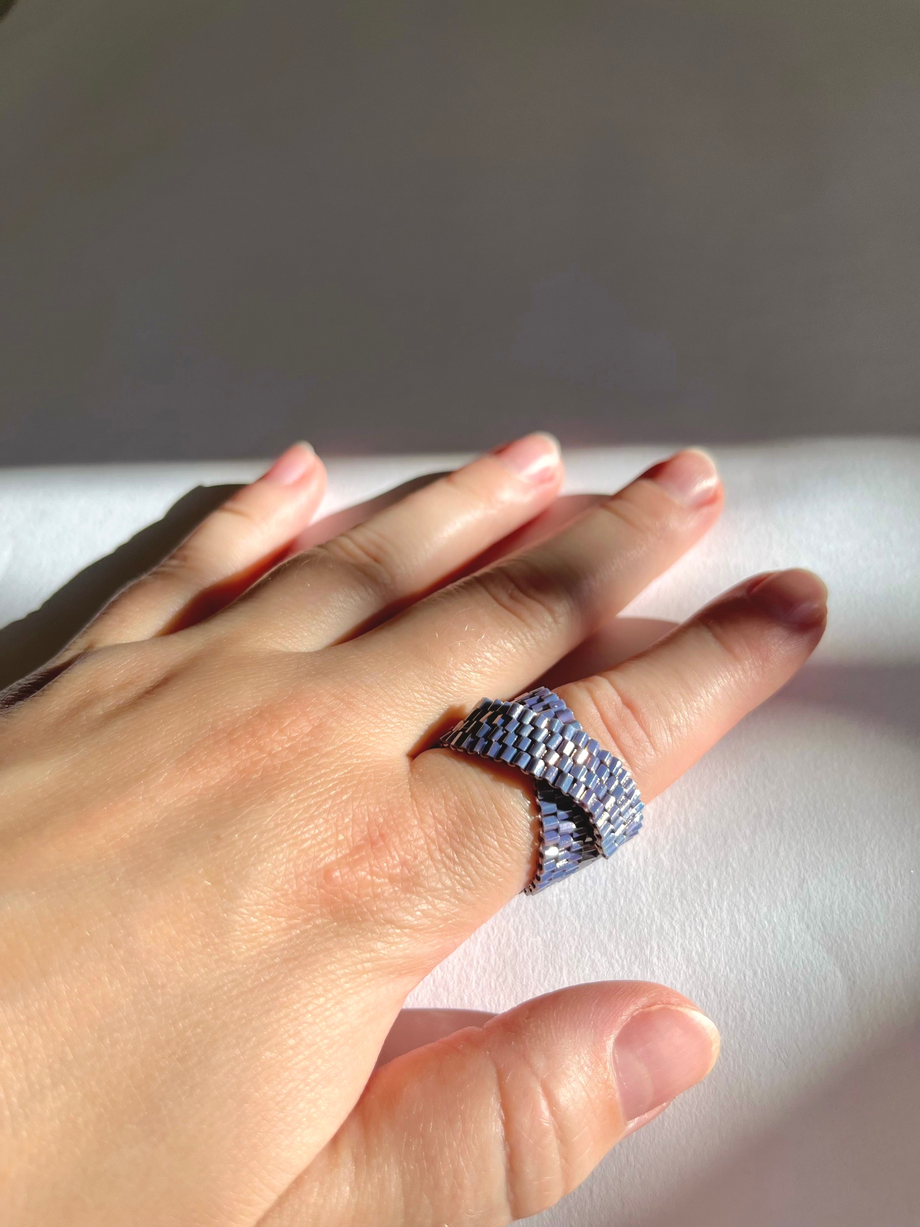 JACARANDA ring | beaded ring | purple