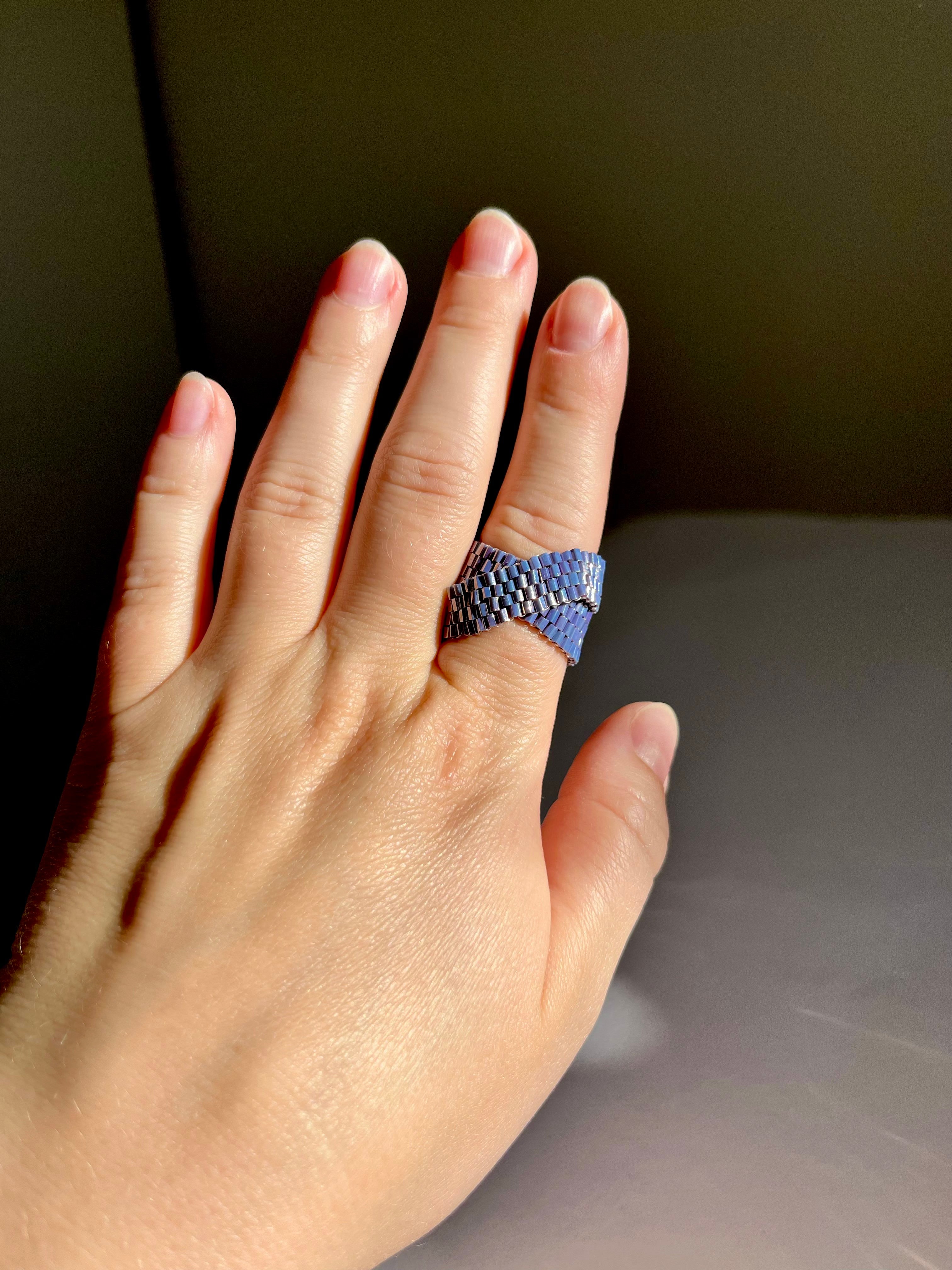 JACARANDA ring | beaded ring | purple