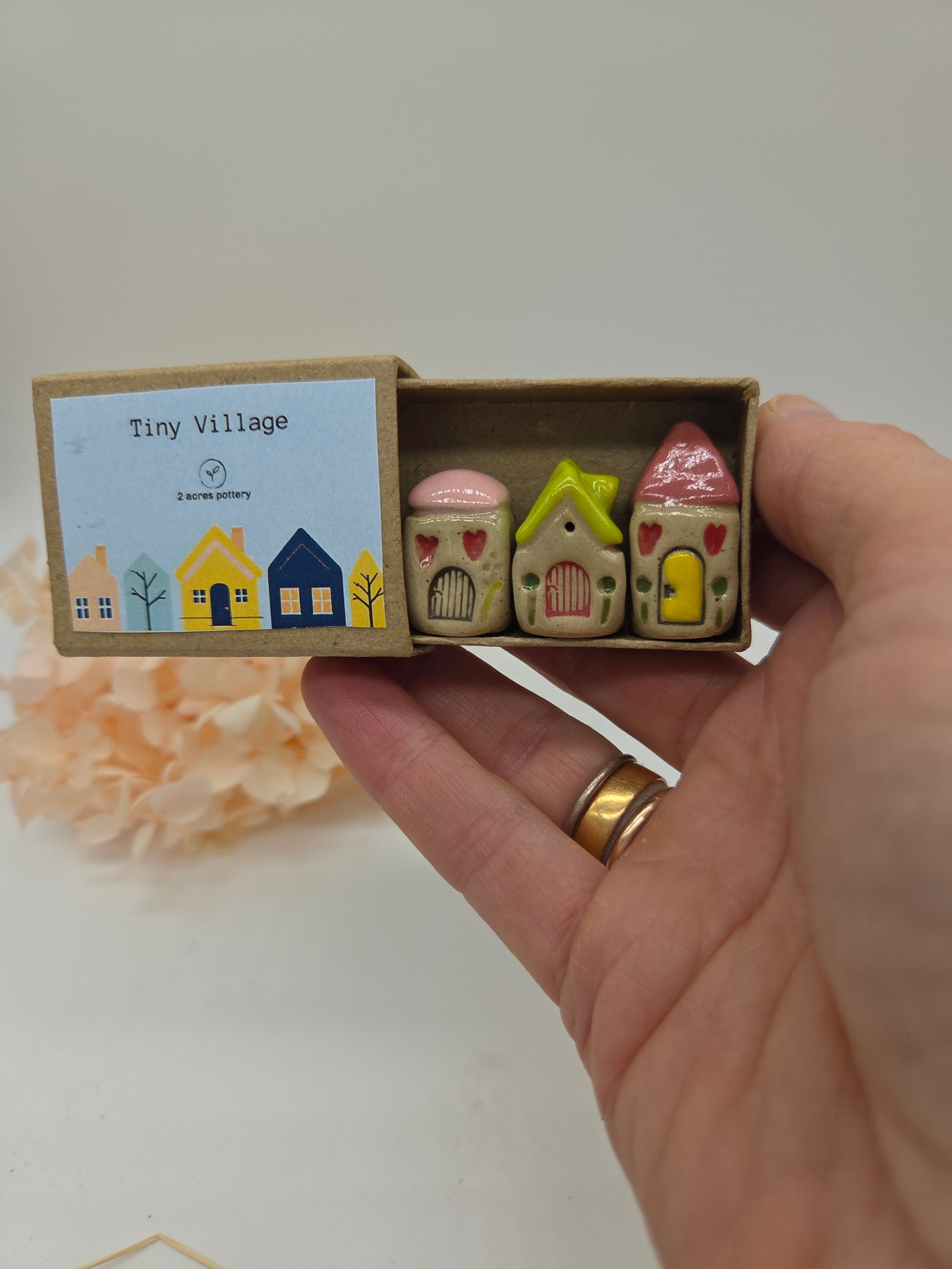 Tiny Ceramic Village -  Clover Cottages