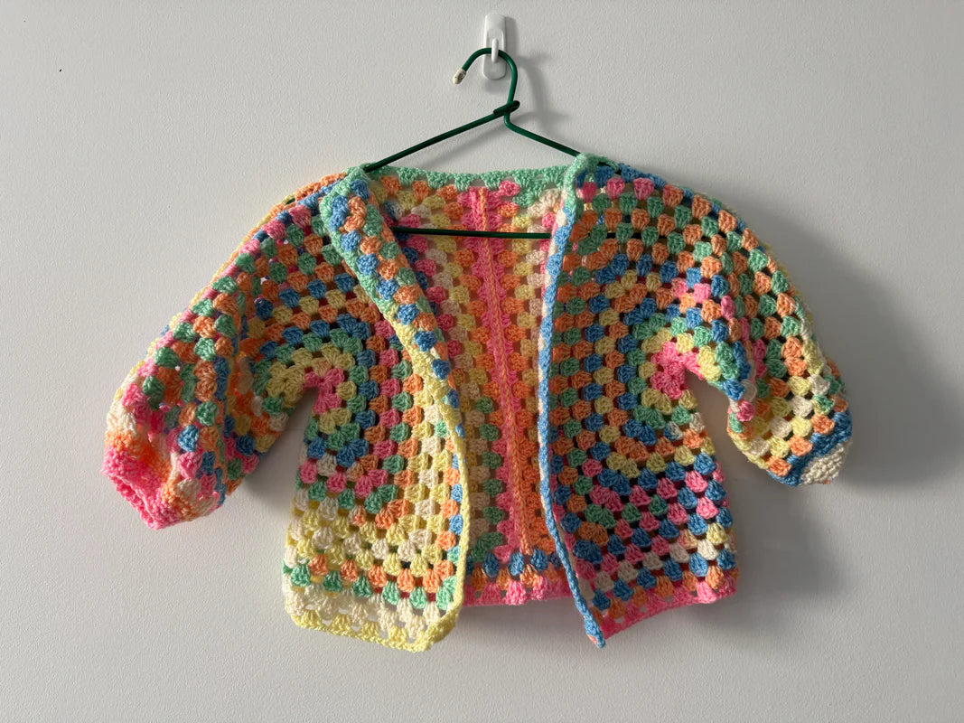 Crochet | Baby Jackets | Boys & Girls | Blue + Pink + Rainbow Options