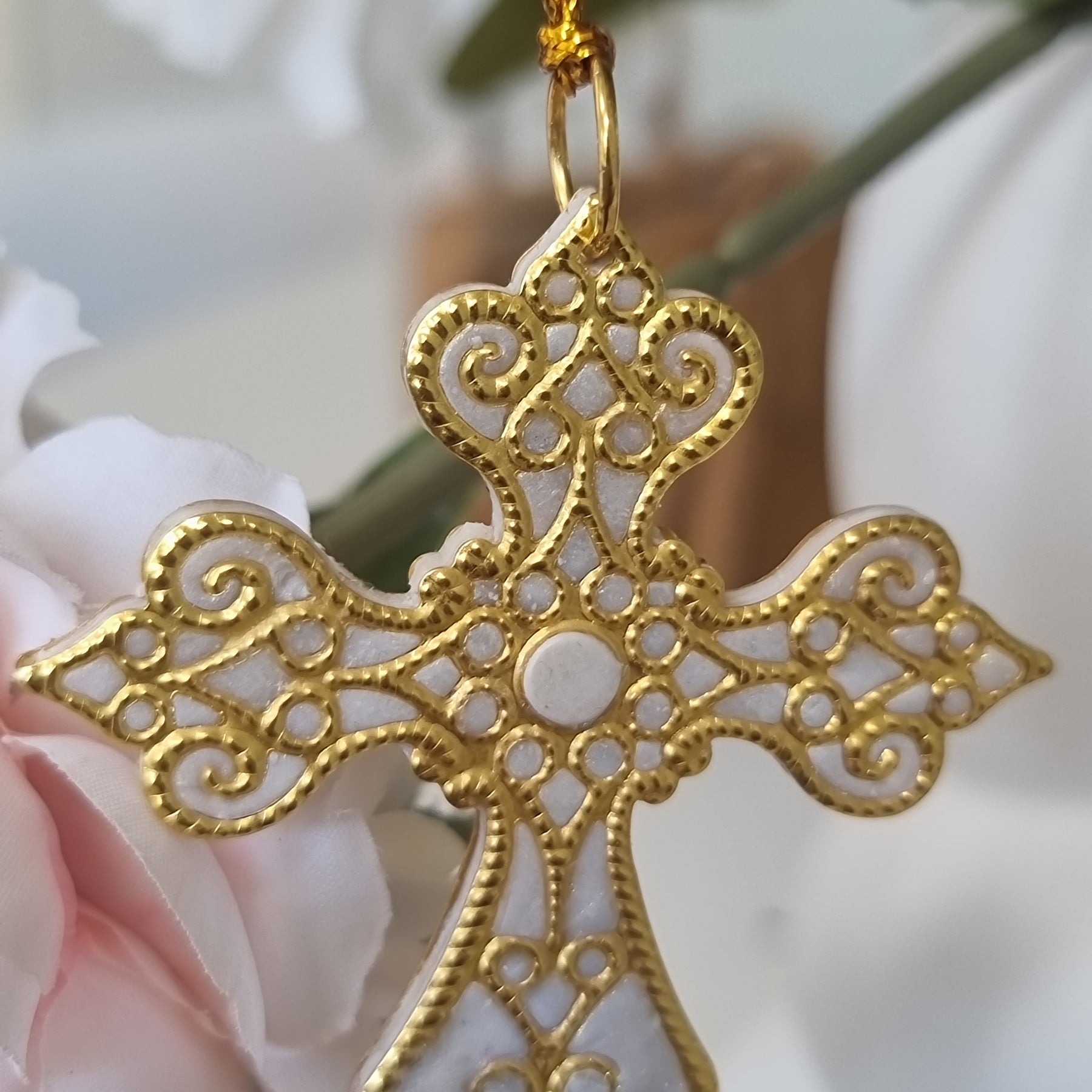 Golden Christmas Pair - Cross and Bauble