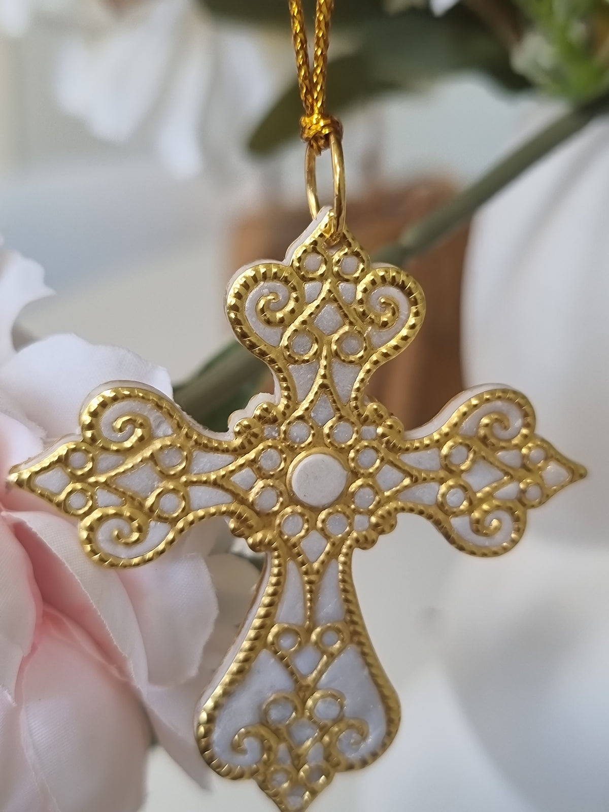 Golden Christmas Pair - Cross and Bauble