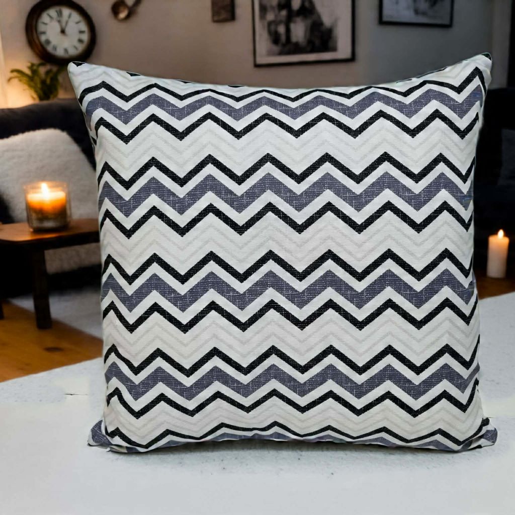 Geometric grey cushion cover. Modern living