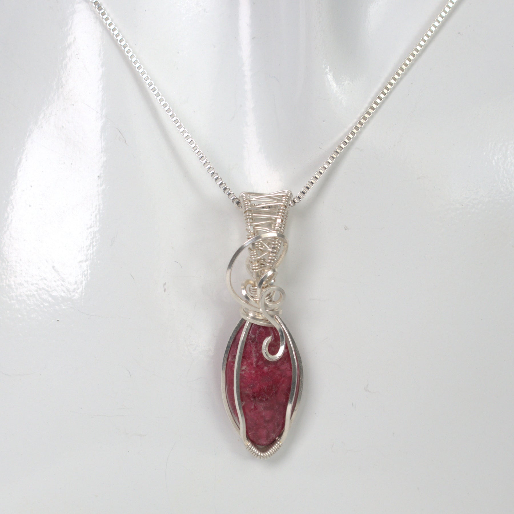 Wire Wrapped Thulite Keepsake Pendant