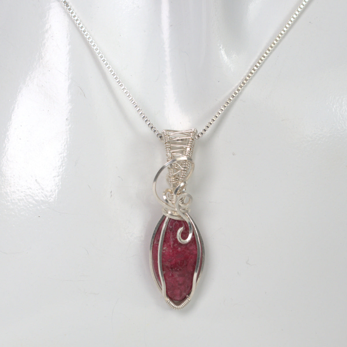 Wire Wrapped Thulite Keepsake Pendant