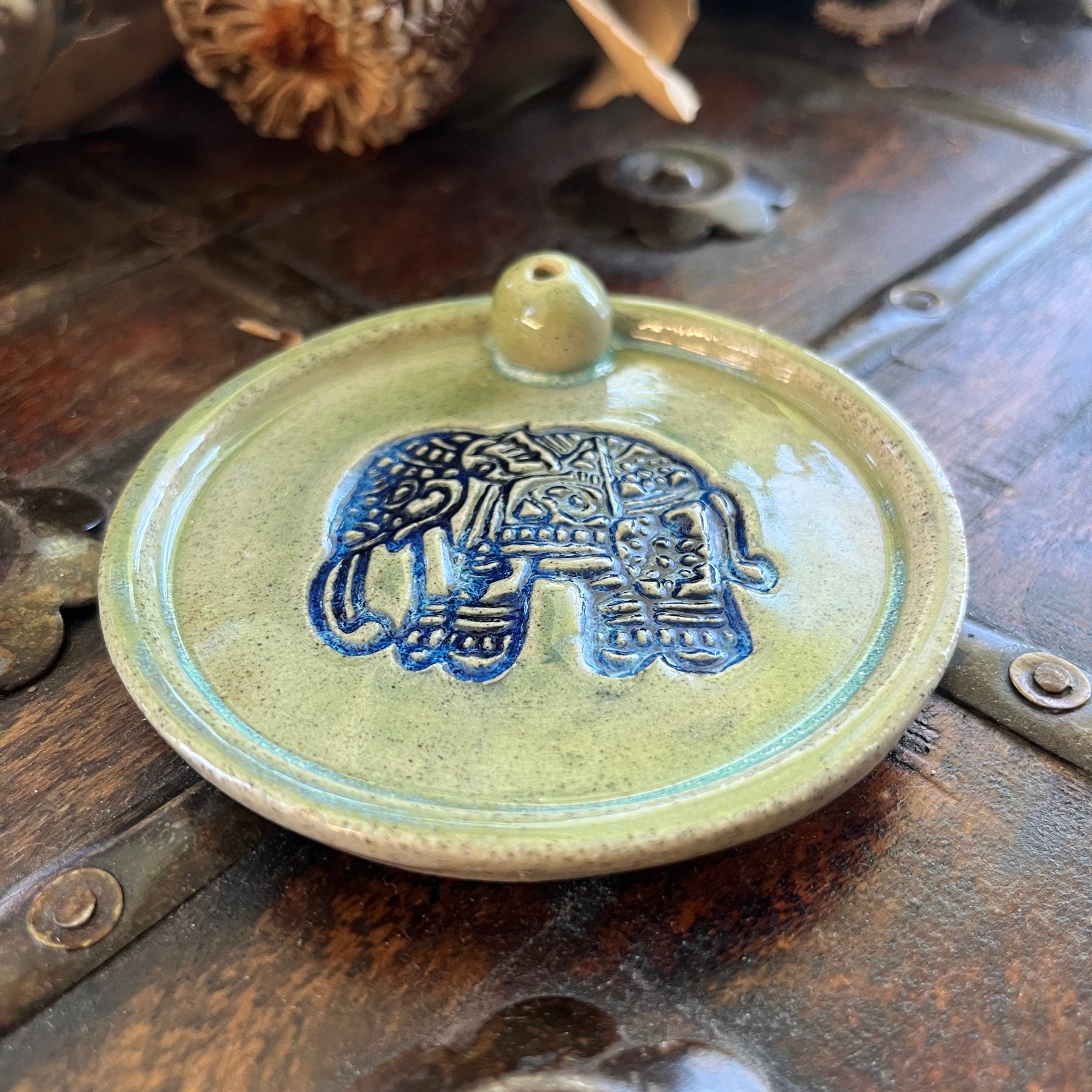 Elephant Imprinted Incense Holder