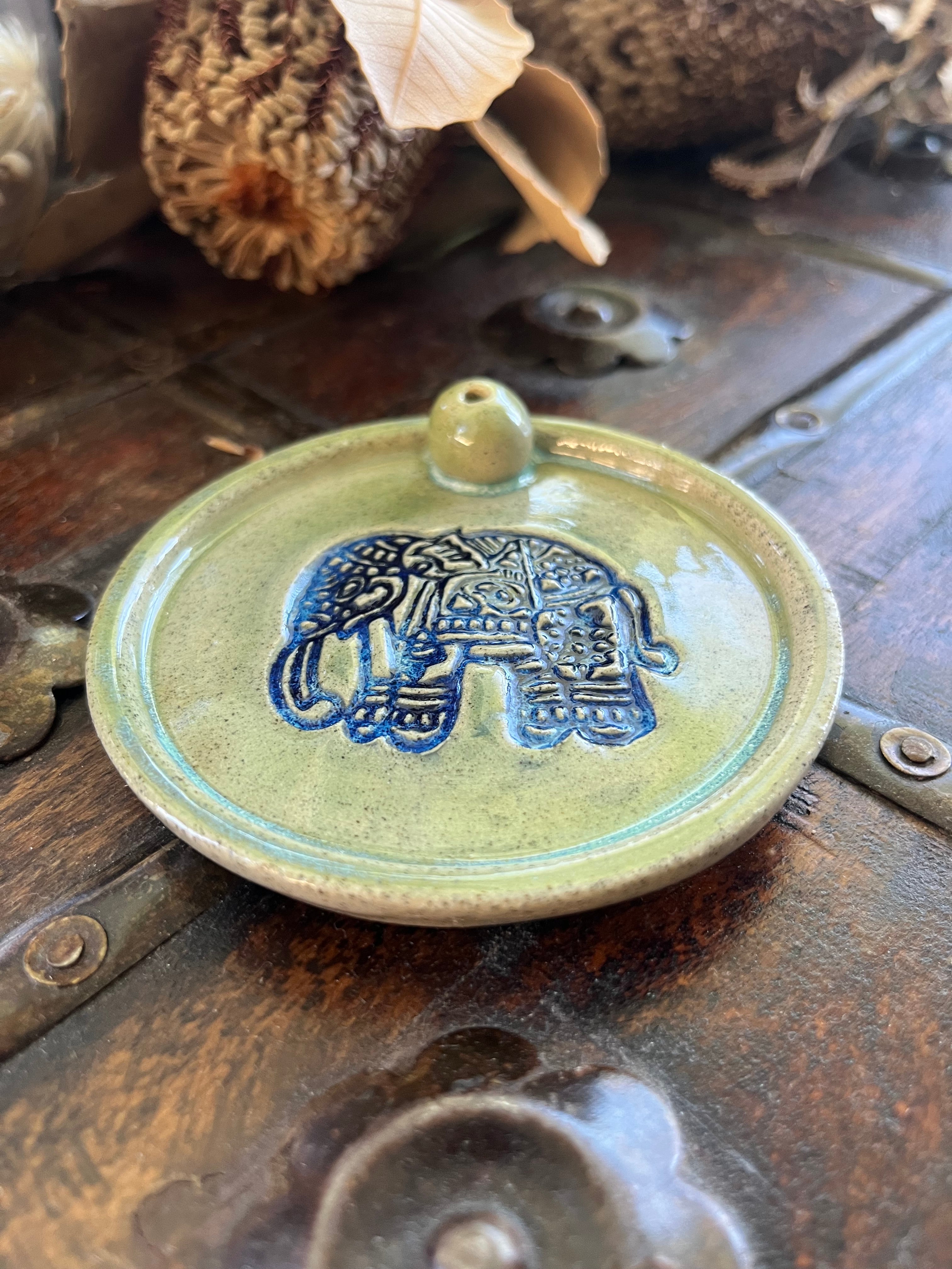 Elephant Imprinted Incense Holder