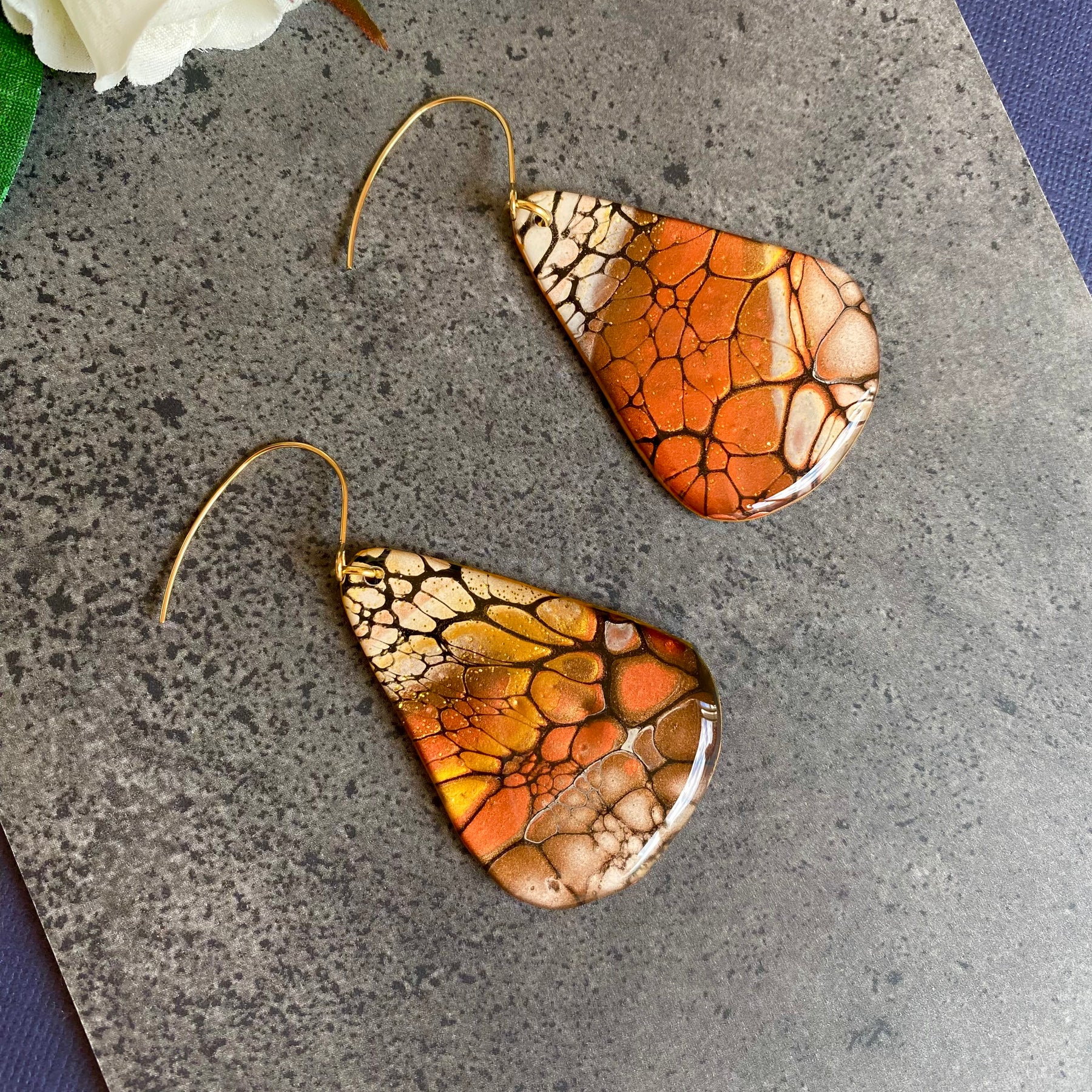 Wearable Art Teardrop Earrings