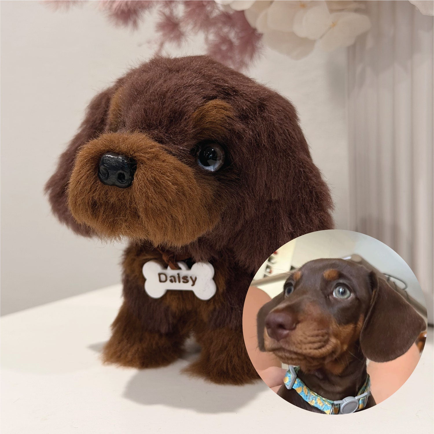 Custom Dog Replica from Photo, Poseable Art Doll, Pet Memorial Keepsake - Handmade Soft Sculpture, Personalised Plushie Ornament