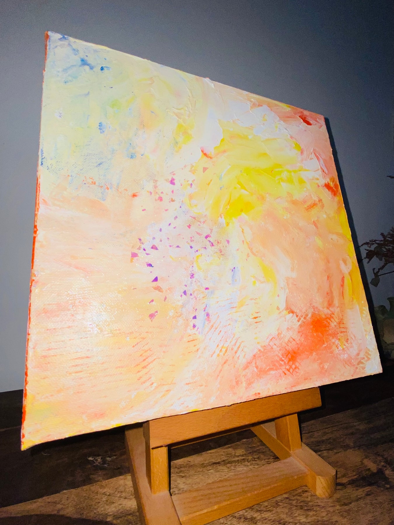 Delicata Abstract Acrylic Canvas Painting by Australian Artist Margo Humphries (30.5x30.5cm)
