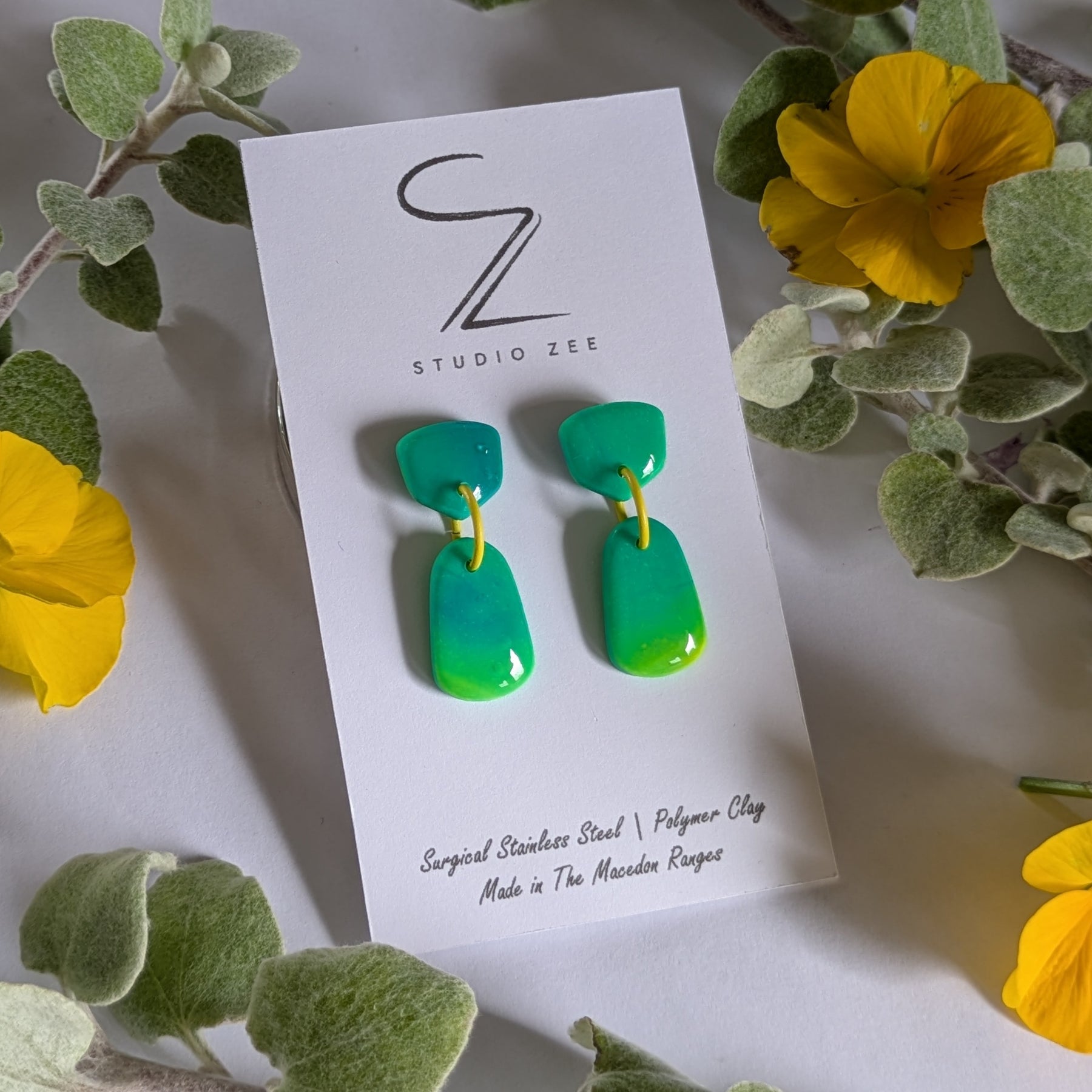 Pillar Stud Dangle Earrings