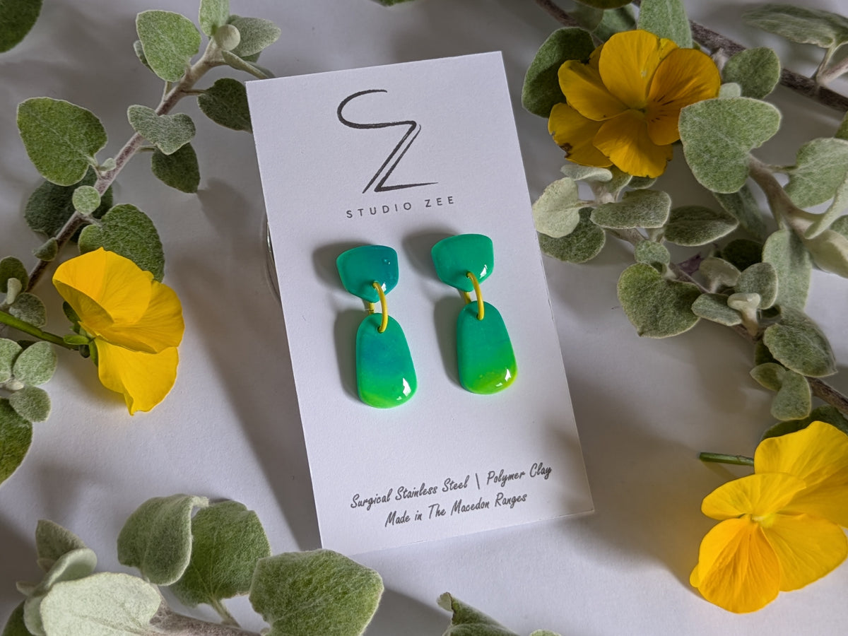 Pillar Stud Dangle Earrings