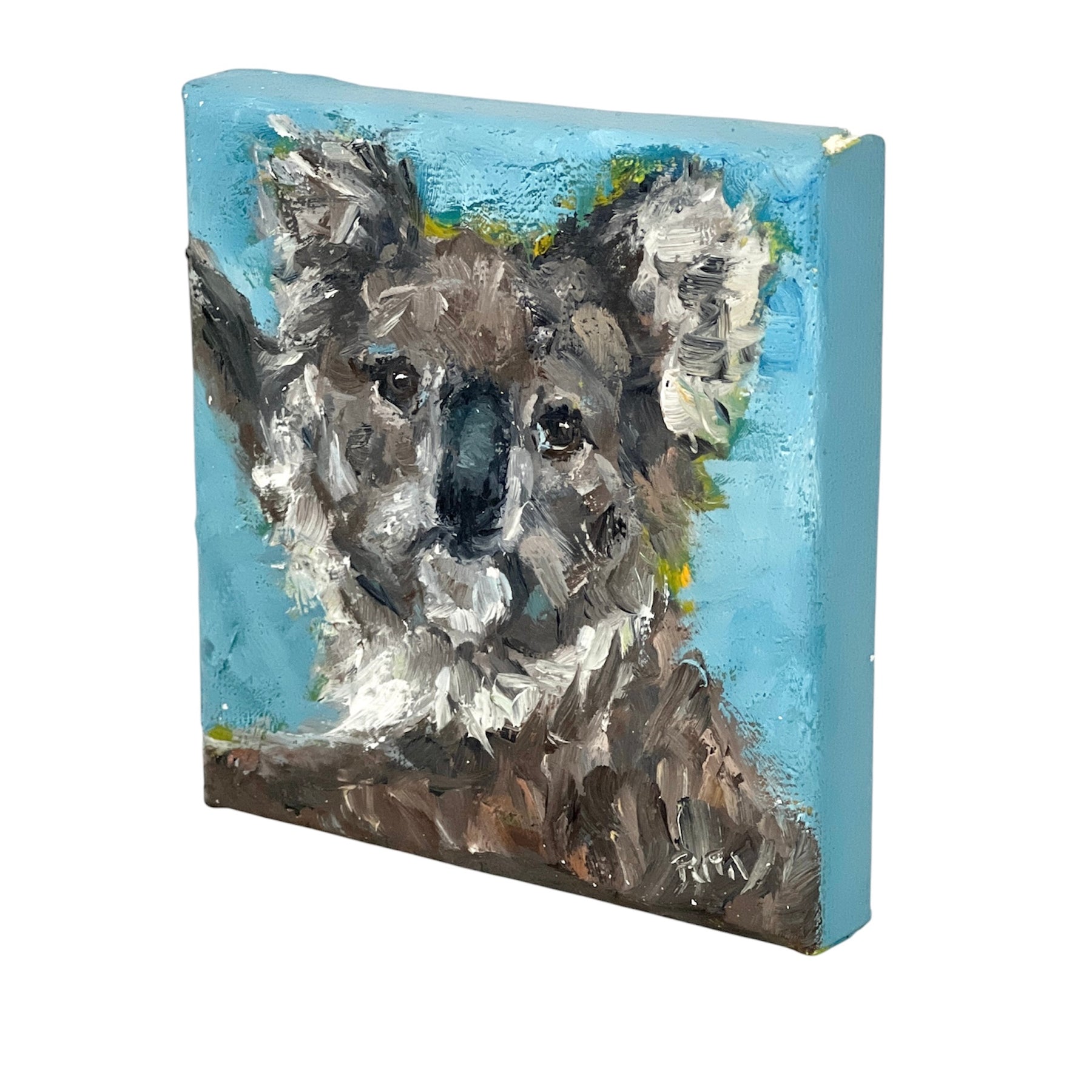 Little Koala – Tiny Original Animal Oil Painting Art Gift