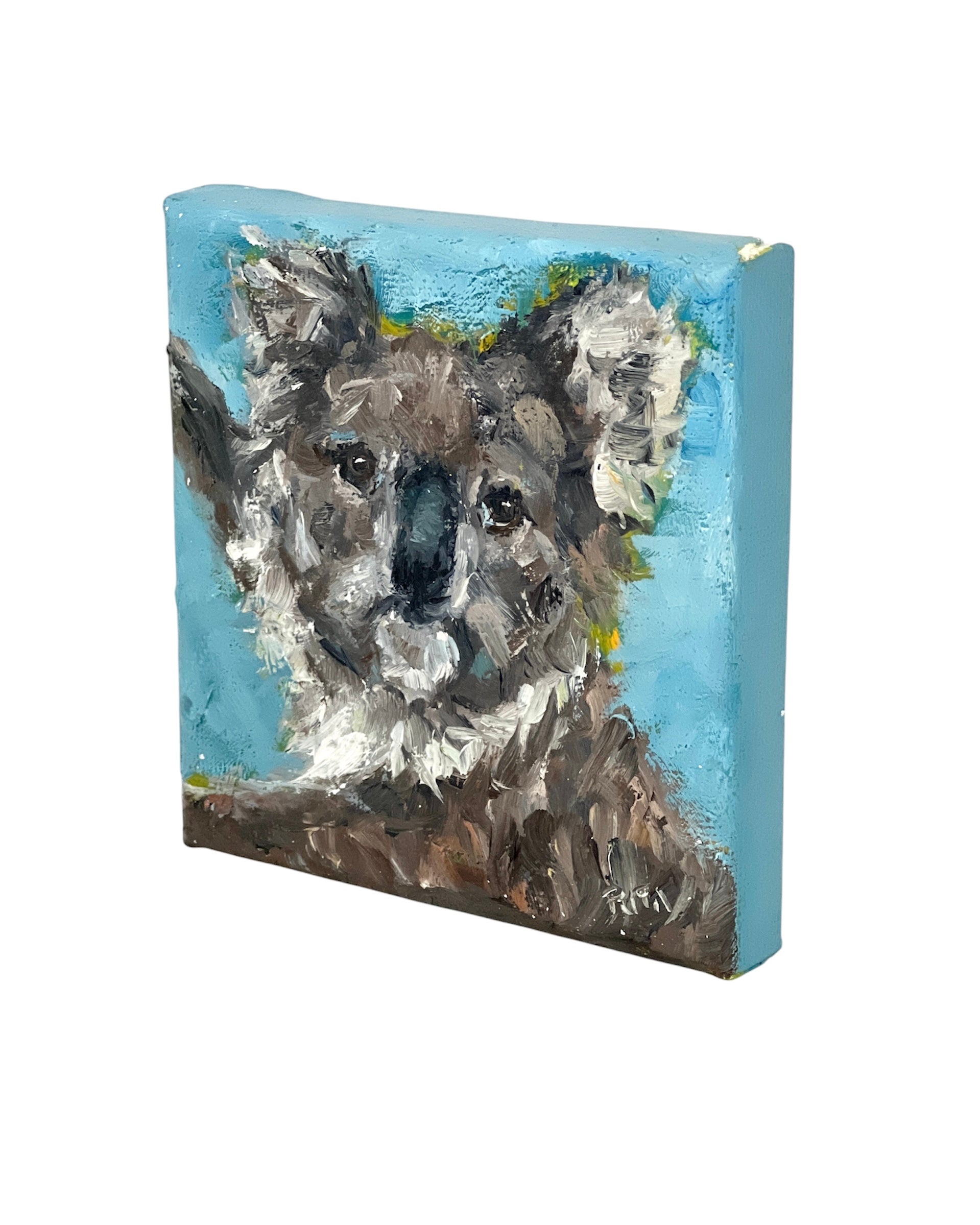 Little Koala – Tiny Original Animal Oil Painting Art Gift