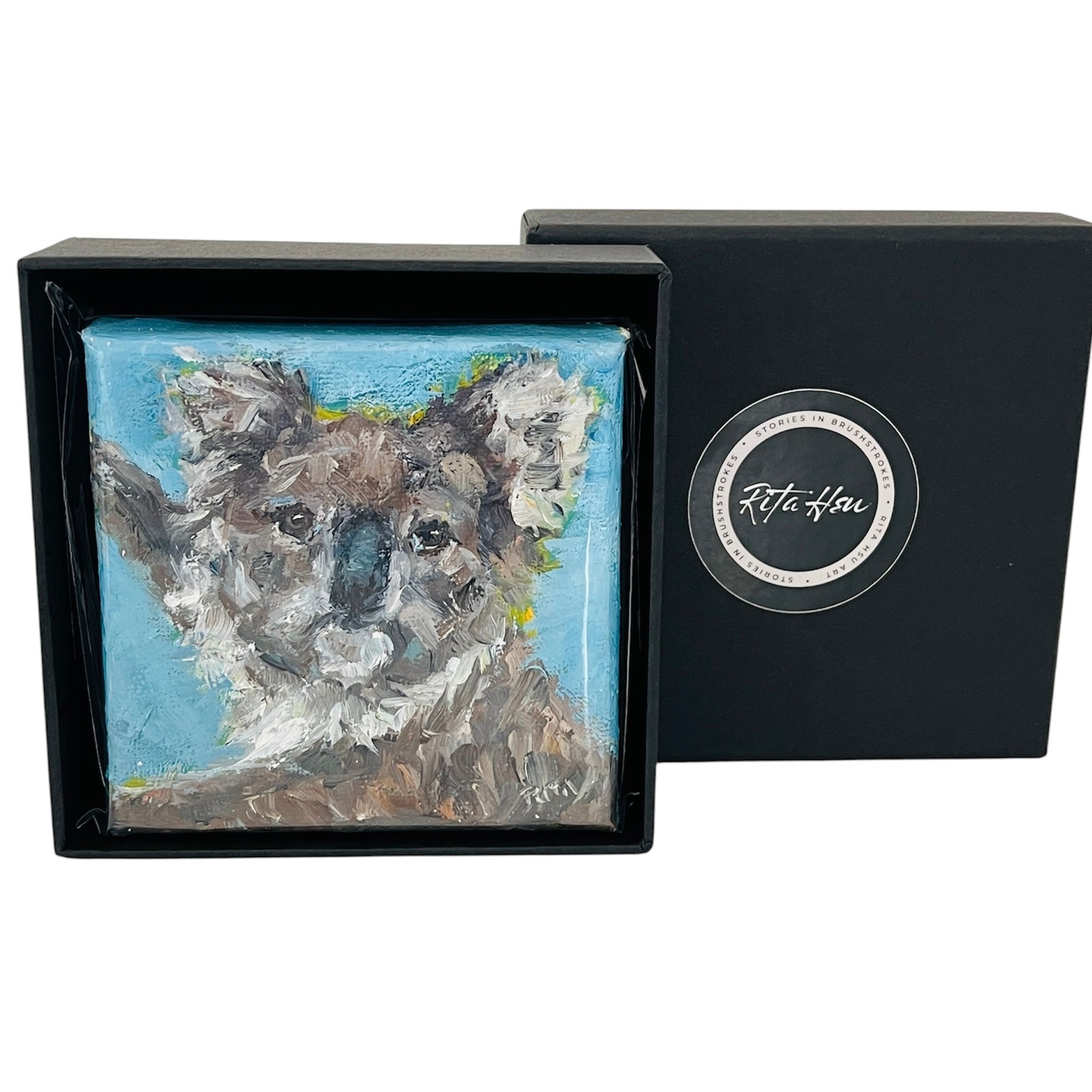 Little Koala – Tiny Original Animal Oil Painting Art Gift