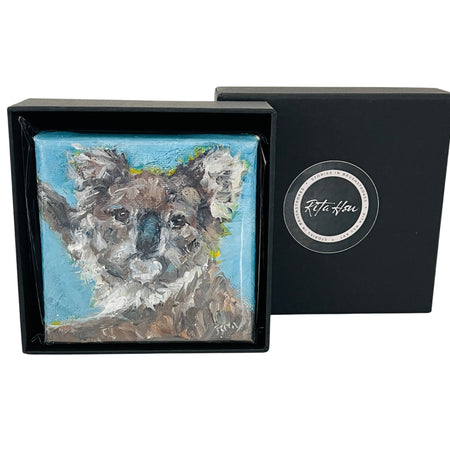 Little Koala – Tiny Original Animal Oil Painting Art Gift