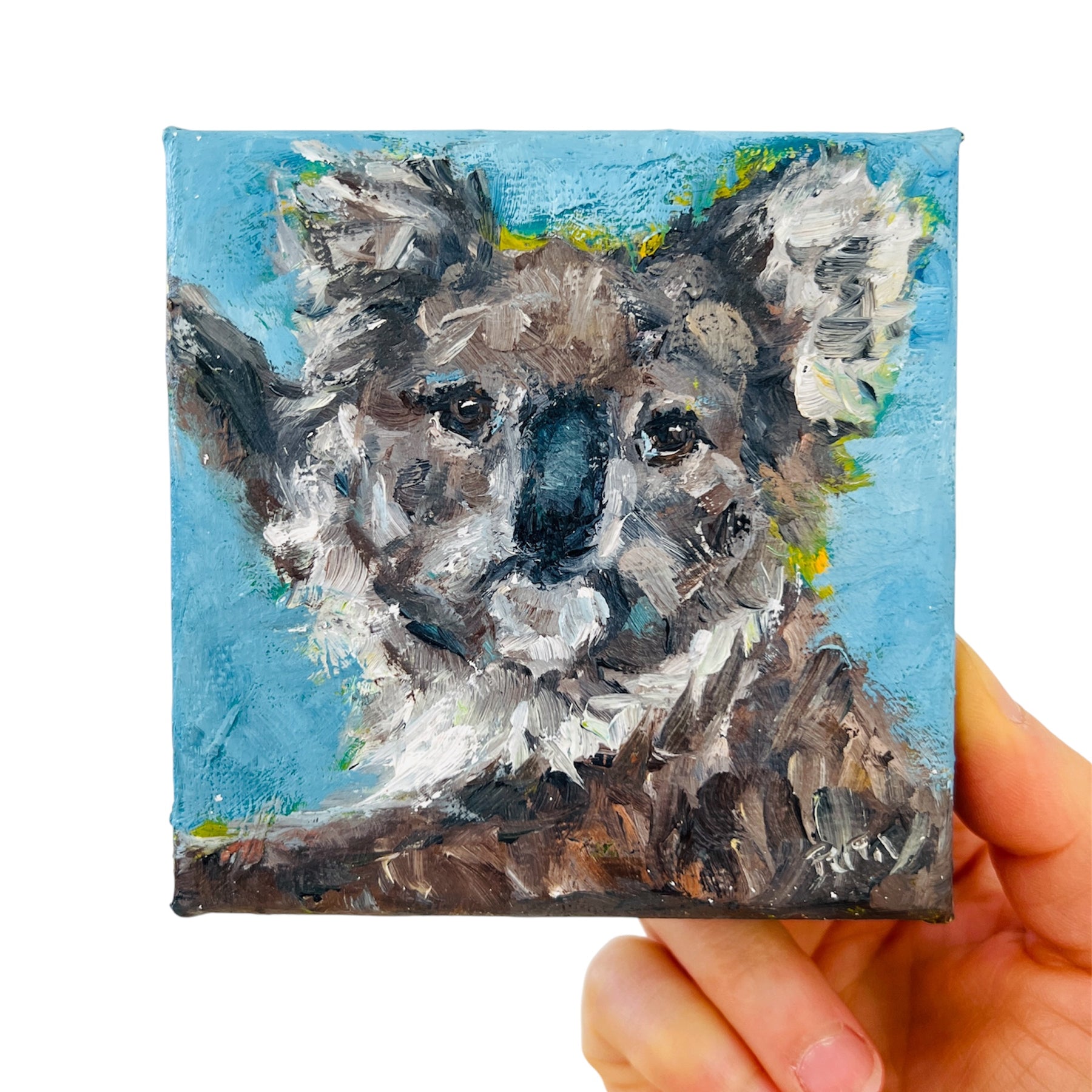 Little Koala – Tiny Original Animal Oil Painting Art Gift