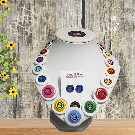 Button necklace and earrings - My Paintbox