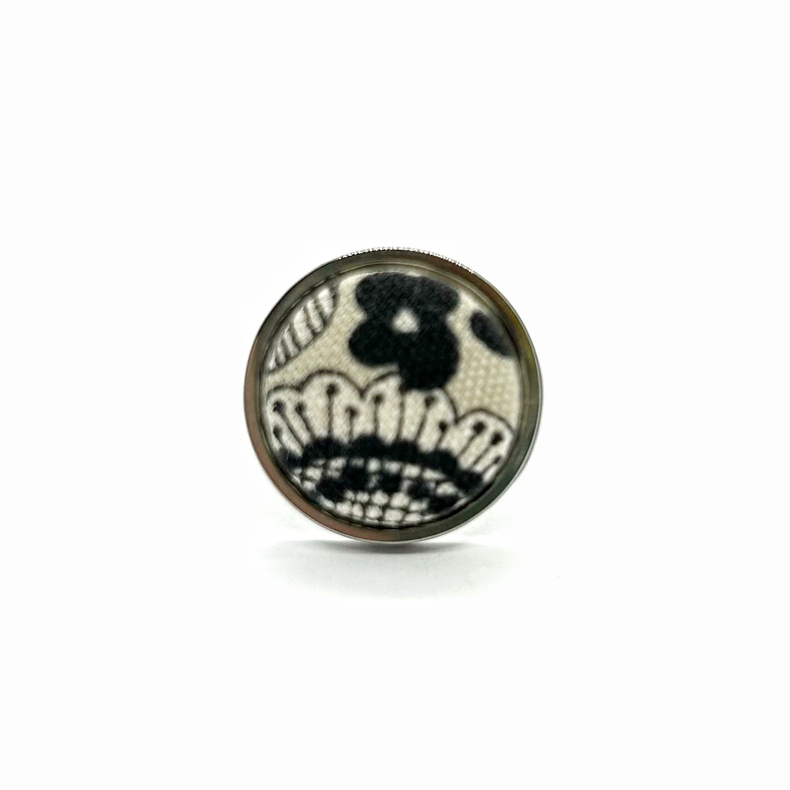 Kimono Ring - Adjustable Black and Cream
