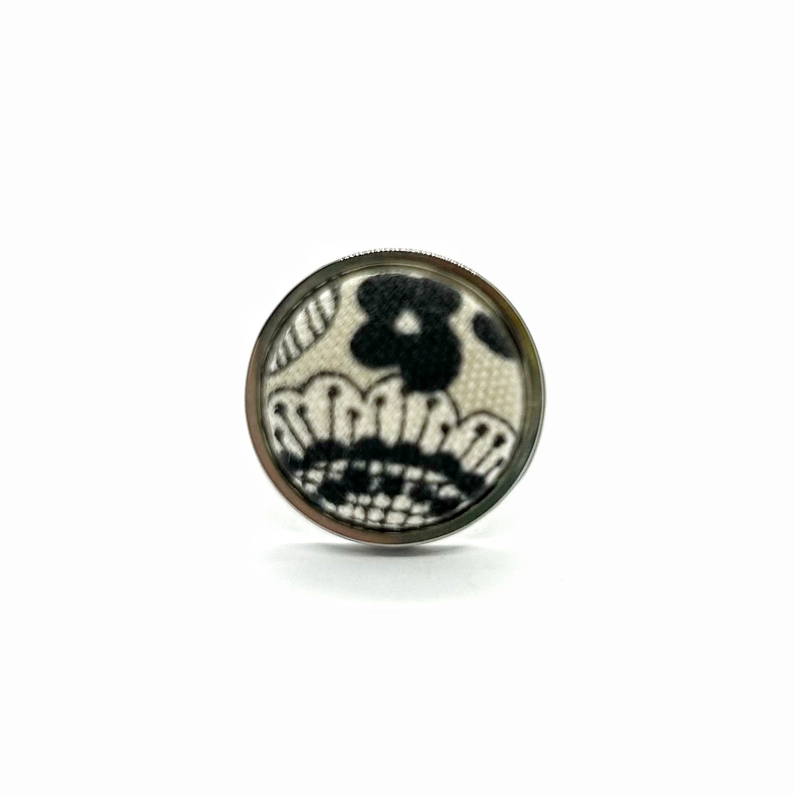 Kimono Ring - Adjustable Black and Cream