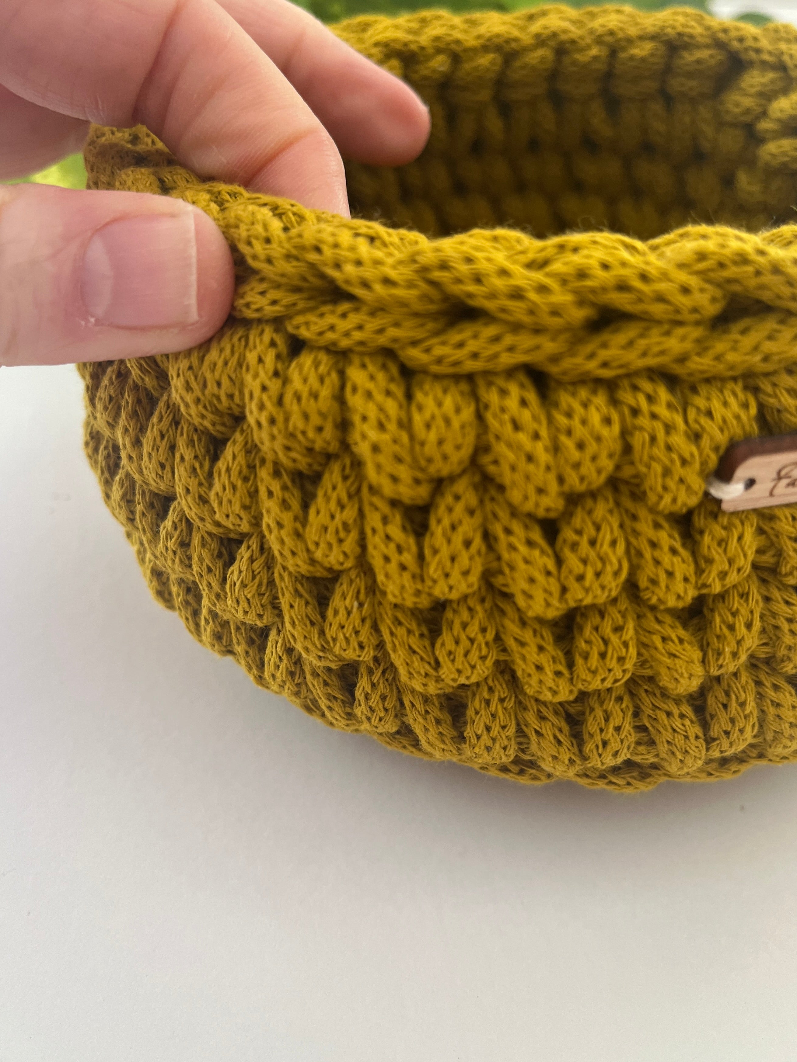 Small crochet basket - colour Spicy Yellow