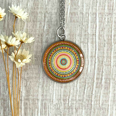 Citrus Bloom Mandala Pendant • Bright, Energising and Uplifting