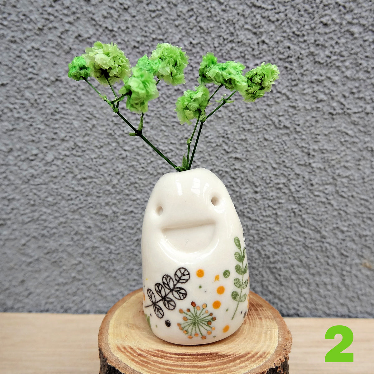 Flower Pebble Pets - Cute ceramic desk buddy - Mini pottery collectable