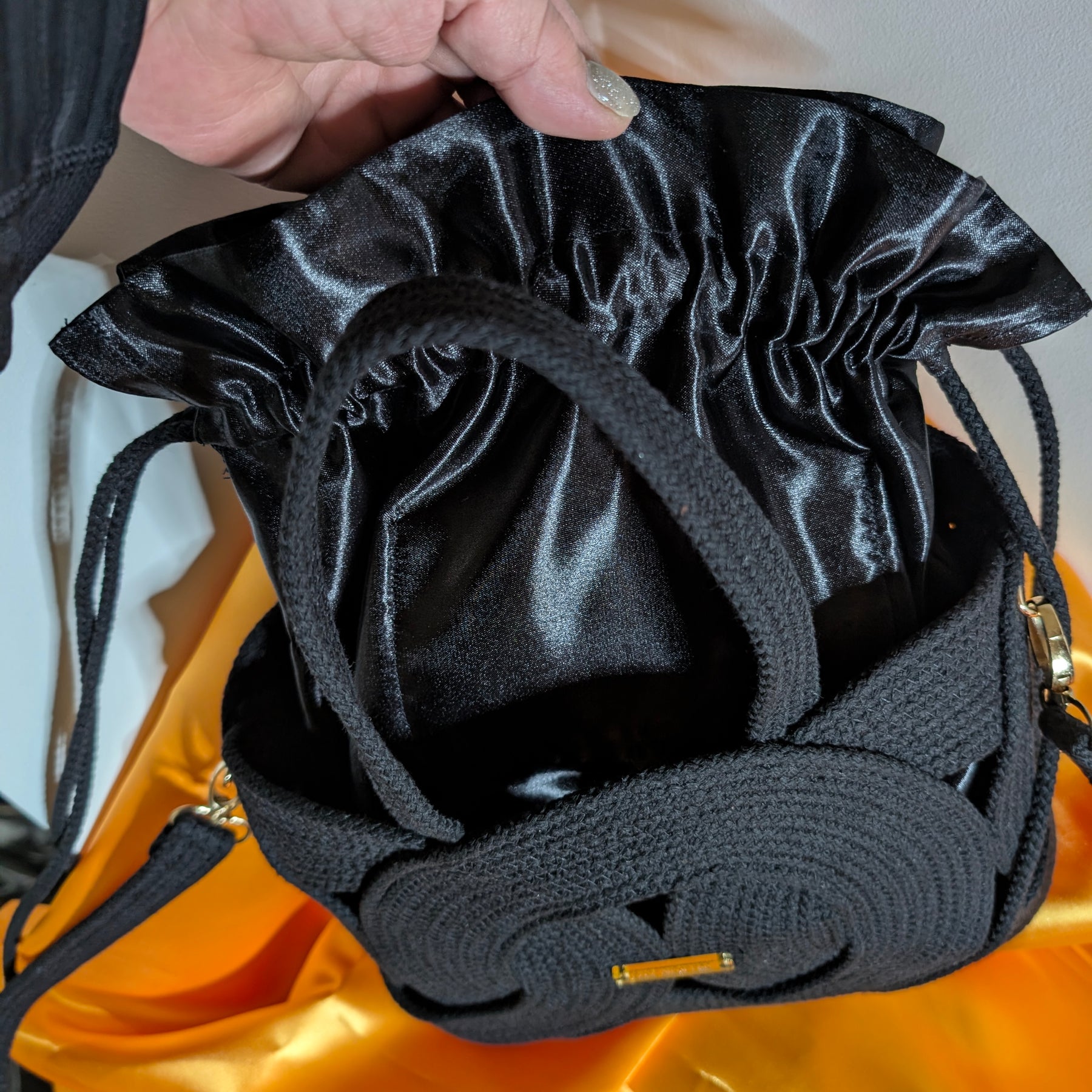 Scarlet Handmade Cotton Cord Statement Bag