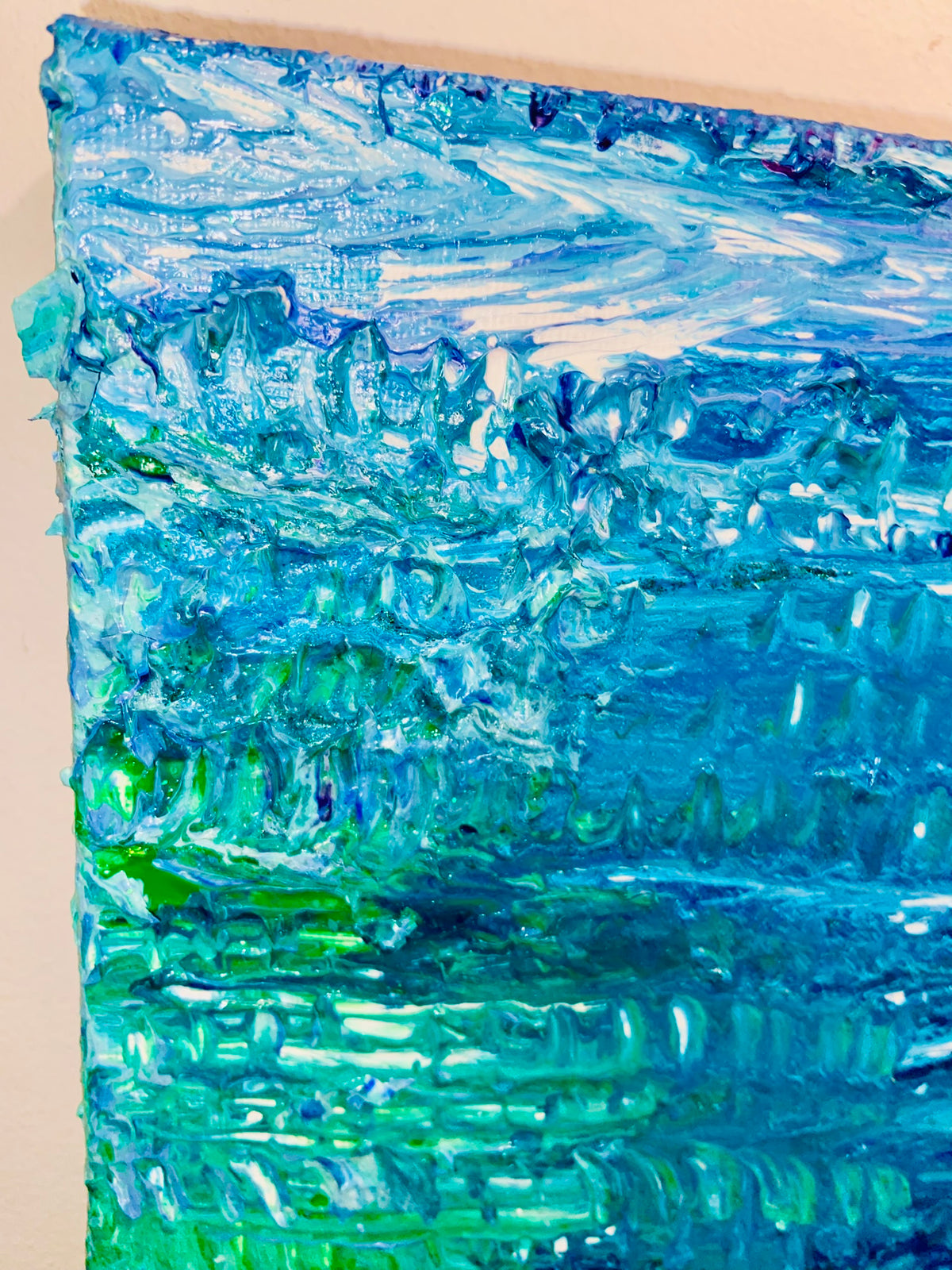 Ripples 1 ORIGINAL CANVAS PAINTING 25.4x25.4x3.5cm by Margo Humphries
