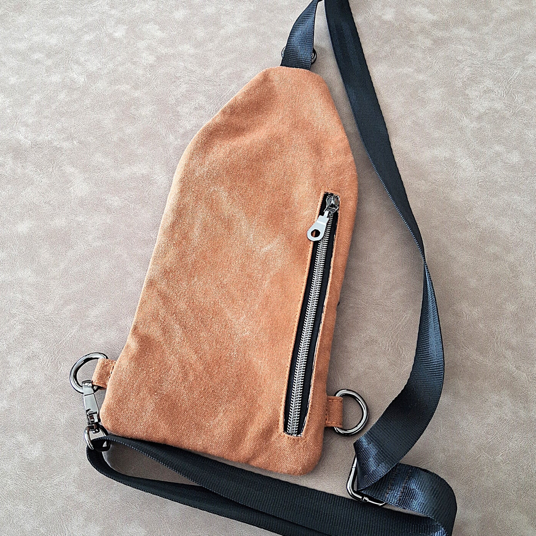 Crossbody Sling – Mini Traveller - Tan Stonewashed Canvas