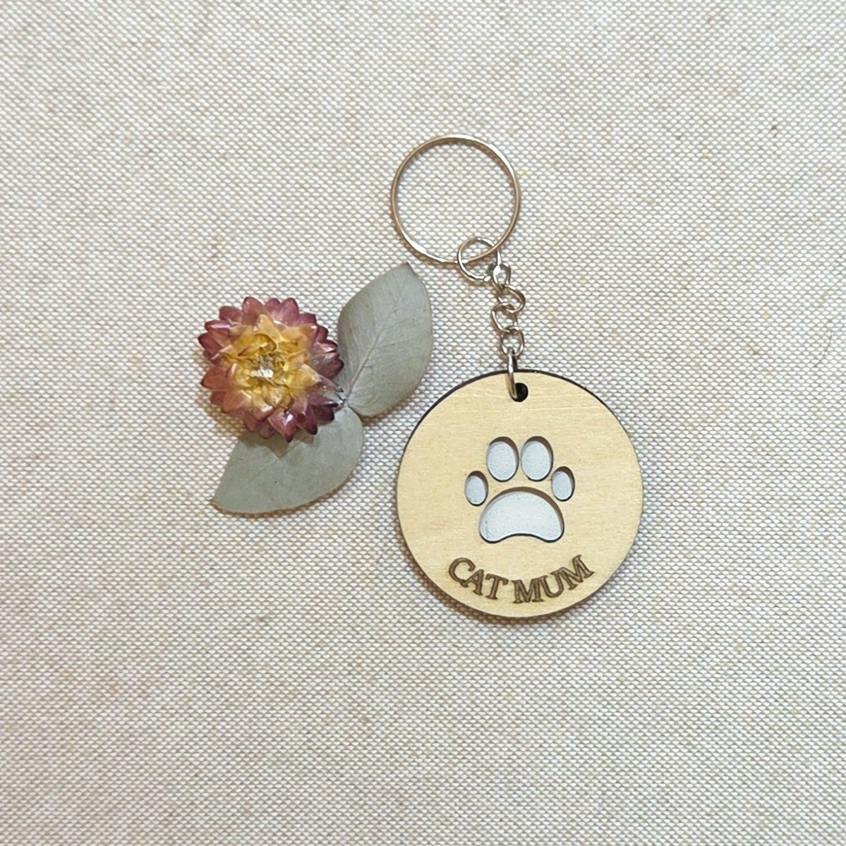 CAT MUM - Handcrafted Timber Keyrings