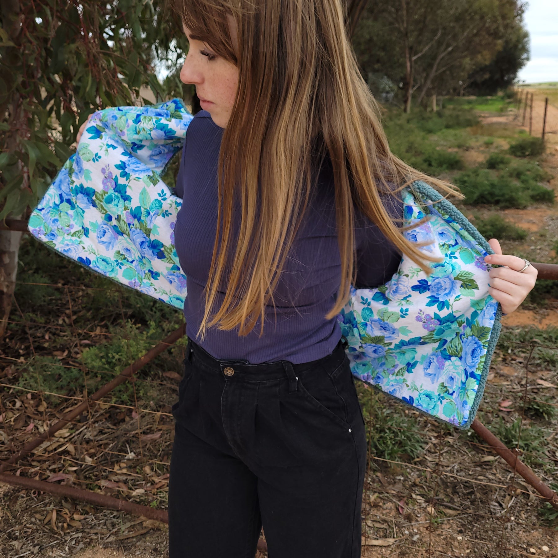 Arctic Floral - Reversible Sherpa Vest - Small